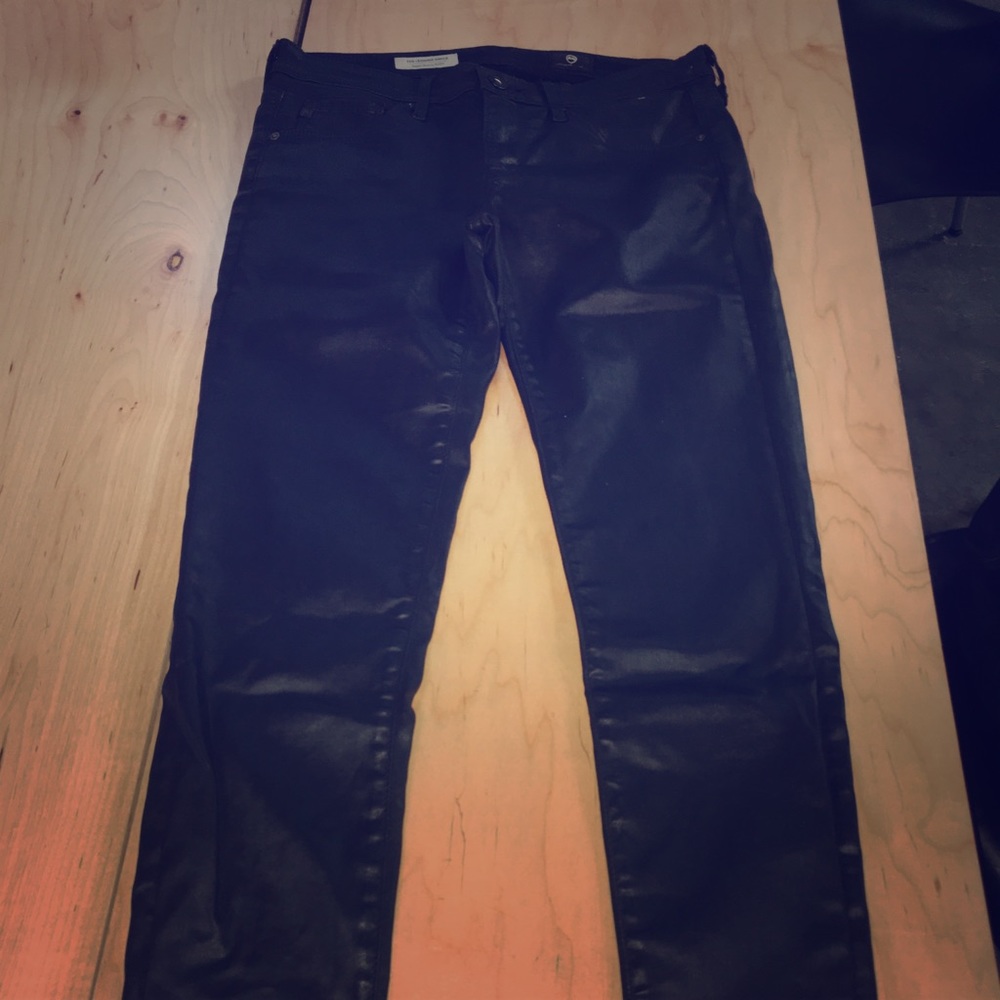 Adriano goldchmeid high end black leather pants
